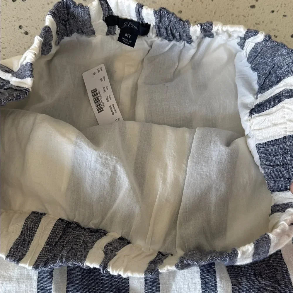 J. Crew Classic Blue and White Striped 100% Linen Skirt Women’s Size Medium Tall